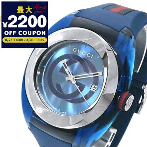�O�b�` GUCCI �r���v �����Y SYNC �O�b�`�V���N 46mm �u���[ YA137104A | �u�����h�y�ő�2200�~�N�[�|�� 8/31 11:59���z