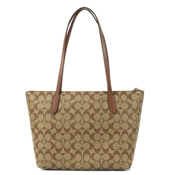 《ポイント8倍_11日10:59迄》コーチ COACH レディース トートバッグ シグネチャー ジップトップトート [ベージュ/ライトベージュ/ブラウン] 4455 | コーチアウトレット コンビニ受取 ブランド