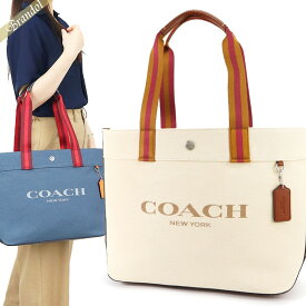 コーチ COACH レディース トートバッグ ロゴ ミディアムトート ［ブルー/ナチュラル］ CJ607 | コンビニ受取 ブランド