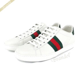 グッチ GUCCI レディース スニーカー Ace エース ウェビングライン レザースニーカー ［23.0cm/23.5cm/24.0cm/24.5cm/25.0cm/25.5cm］ ホワイト×グリーン×レッド 387993 A3830 9071 | ブラ