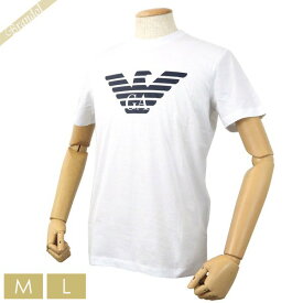 エンポリオアルマーニ EMPORIO ARMANI メンズ Tシャツ イーグルロゴ 半袖 [Mサイズ/Lサイズ] ホワイト 8N1TN5 1JPZZ 0147 | コンビニ受取 ブランド