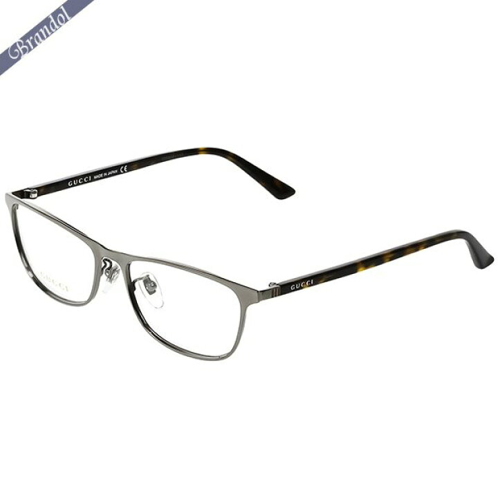 楽天市場 最大1500円クーポン 24日23 59迄 グッチ メガネフレーム Gucci メンズ ウェリントン型 マーブル柄コンビフレーム シルバー系 ブラウン Gg0133oj 003 ブランド Azurebrandol
