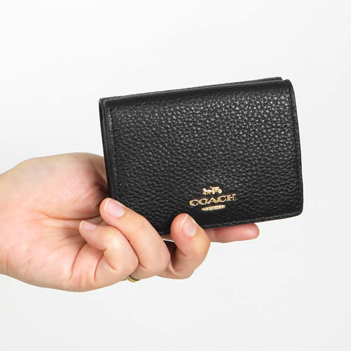 楽天市場】コーチ 三つ折り財布 COACH シンプル レザー ミニ財布  