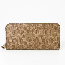《最大4000円クーポン 12/7 23:59迄》コーチ 長財布 COACH 財布 レディース ラウンドファスナー シグネチャー コーティングキャンバス ［ブラウン/ベージュ］ 各色 F59267 | ブランド