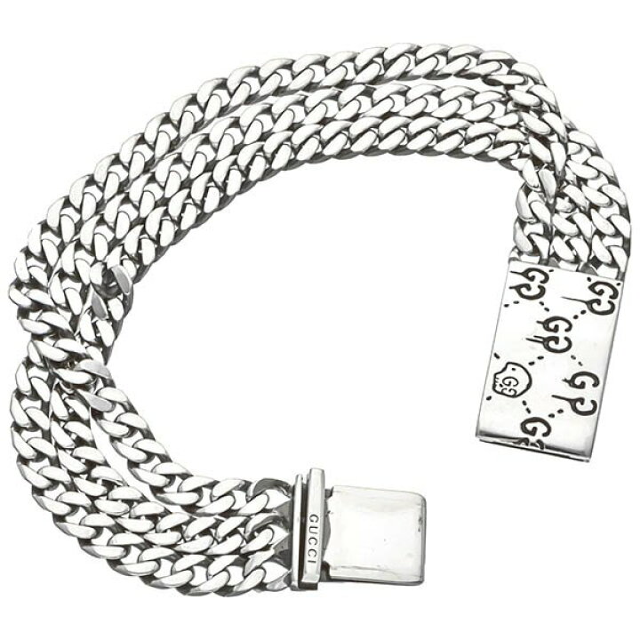 楽天市場 グッチ ブレスレット Gucci メンズ グッチゴースト スクエアプレート チェーンブレス シルバー 4553 J8400 0701 ブランド Azurebrandol