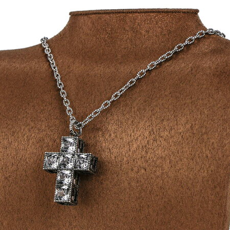 《全品ポイント3倍 11/14 12:59迄》▼▼〈大特価セール〉グッチ ネックレス GUCCI レディース スクエアG クロス ペンダント シルバー 550207 J7452 8113 | ブランド