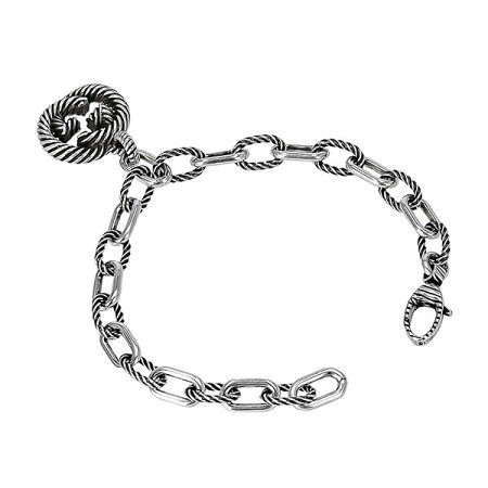 《最大5000円クーポン 11/17 10:59迄》グッチ ブレスレット GUCCI インターロッキングG チェーン 17cm/19cm シルバー メンズ 607158 J8400 0811 | ブランド