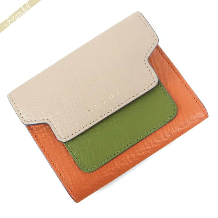 楽天市場】マルニ 二つ折り財布 MARNI レザー スクエアウォレット 