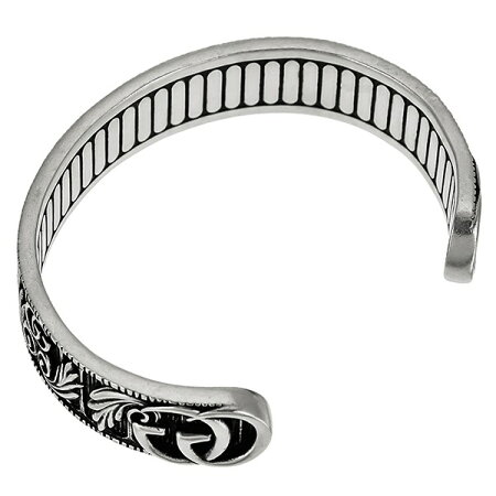 《最大4000円クーポン 11/24 23:59迄》〈大特価セール〉グッチ ブレスレット GUCCI メンズダブルG リーフモチーフ クロームシルバー 551907 J8400 0811 | ブランド