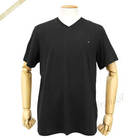 トミーヒルフィガー Tシャツ TOMMY HILFIGER メンズ コア フラッグ Vネック【S/M/L】 ブラック 09T3140 001 BLACK | ブランド
