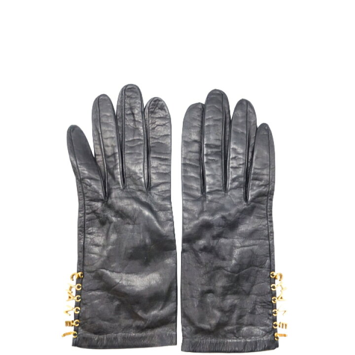 楽天市場】【中古】CHANEL シャネル 手袋 レザー グローブ ブラック 黒 
