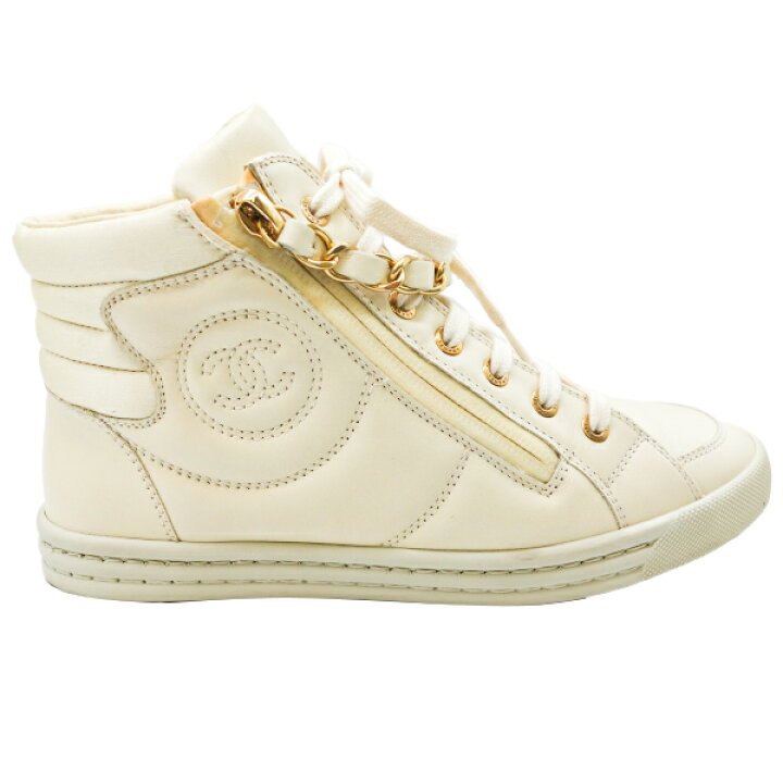楽天市場】【中古】CHANEL シャネル スニーカー ハイカット チェーン 