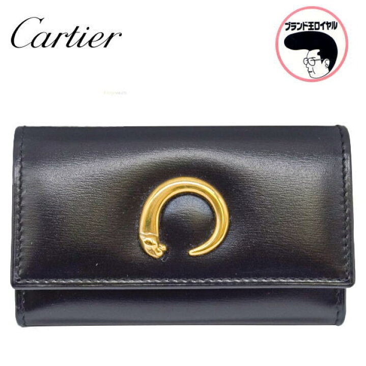 楽天市場】カルティエ Cartier キーケース ブラック レザー ゴールド 