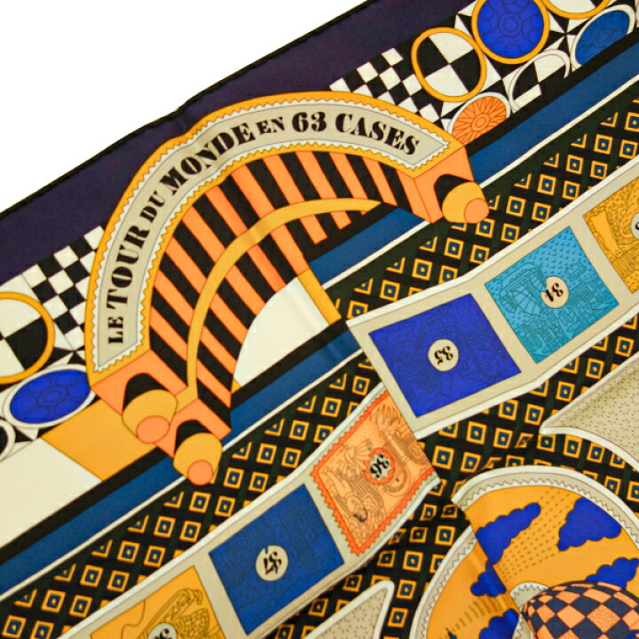 楽天市場】【中古】未使用品 HERMES エルメス カレ90 LE TOUR DU MONDE 