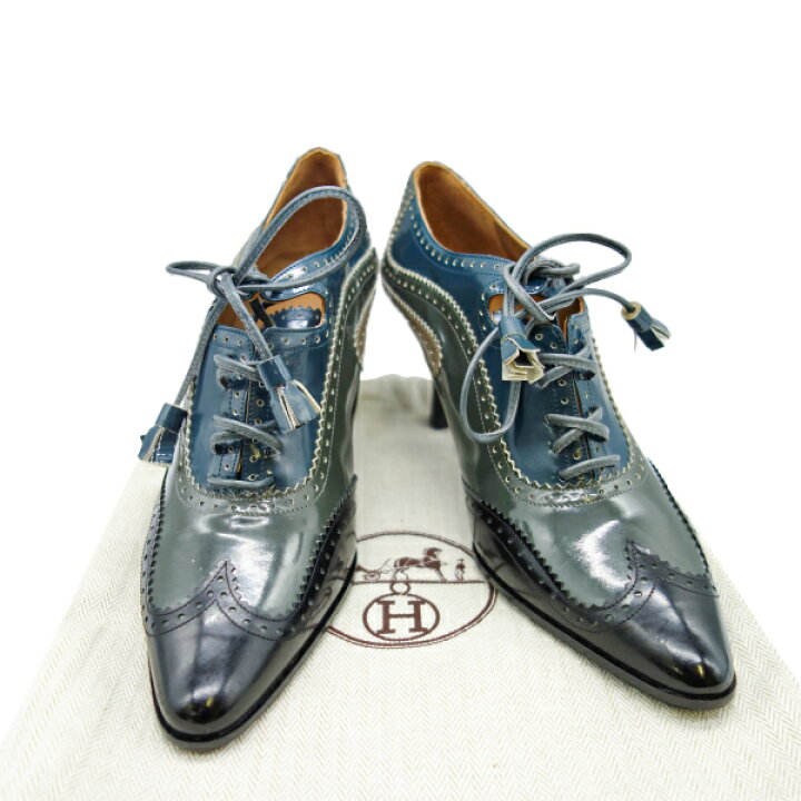 楽天市場】【中古】HERMES エルメス レースアップ パンプス ヒール 