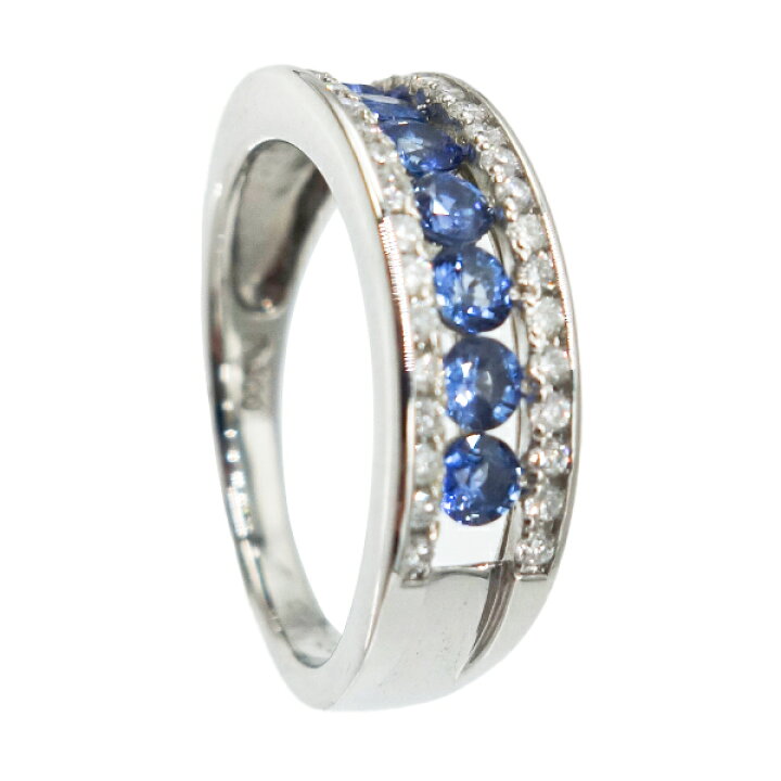 楽天市場】PTプラチナサファイア＆ダイヤリング S0.67ct D0.27ct 