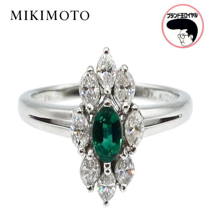 楽天市場】MIKIMOTO ミキモト ダイヤエメラルドリング Pt900 E0.32ct 