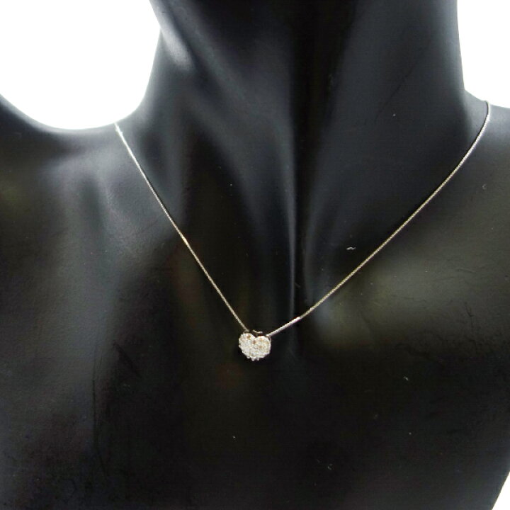 楽天市場】PT900/PT850 ダイヤハートネックレス 0.3ct パヴェダイヤ  