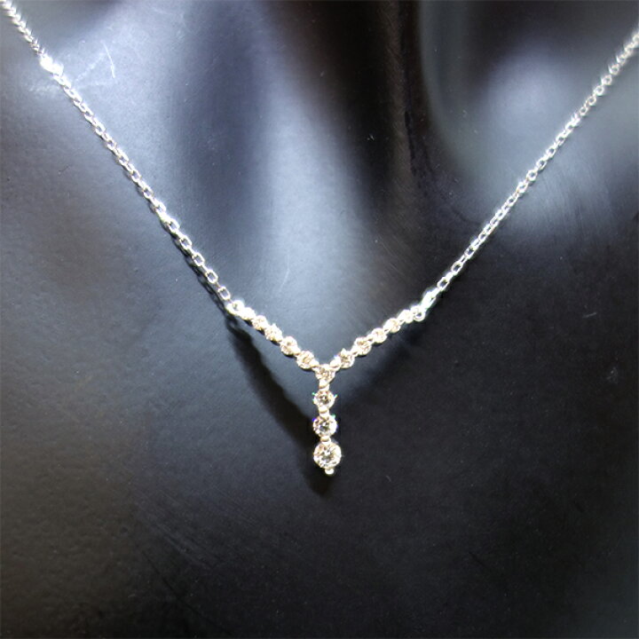 楽天市場】ダイヤモンドネックレス 0.30ct K18WG ホワイトゴールド  