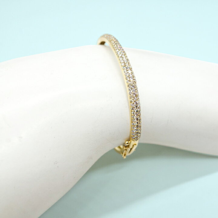 LINE ライン☆0.35ct K18YG 天然ダイヤモンド うちゃ バングル ブレス 