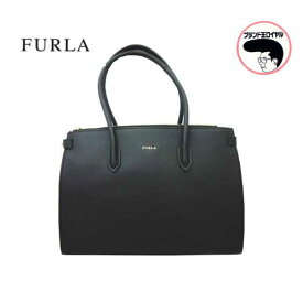 【中古】未使用品　FURLA 　フルラ　トートバッグ ブラック　レディース　レザー