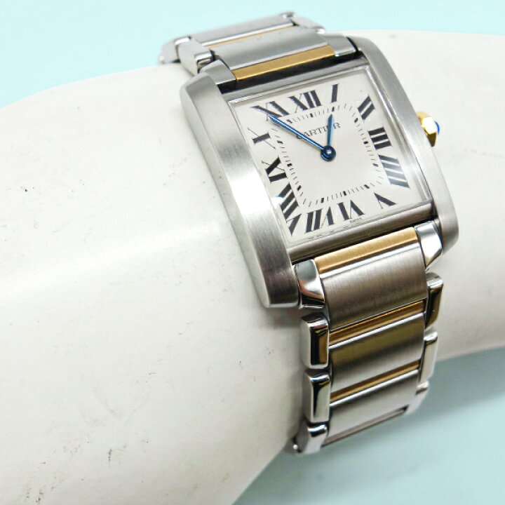 楽天市場】カルティエ Cartier タンクフランセーズMM コンビ ホワイト 