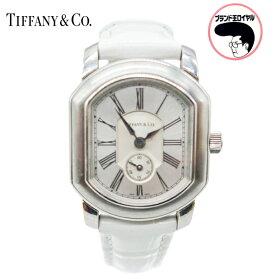 【中古】TIFFANY ティファニー マーククーペ レディース QZ 腕時計 白文字盤 革ベルト