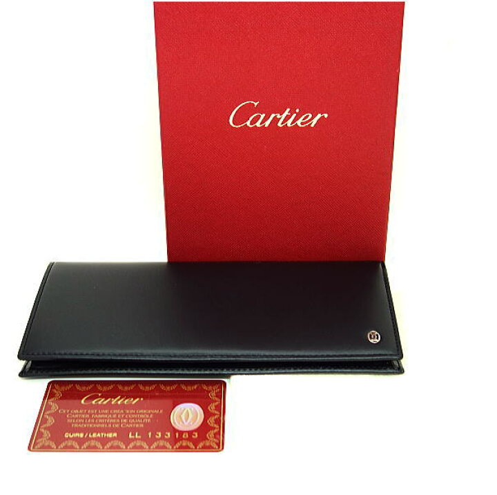 楽天市場】【中古】未使用品 Cartier カルティエ 長財布 ブラック 黒  