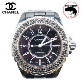 CHANEL シャネル J12 黒セラミック ブラックダイヤ H1417 自動巻きメンズ 38mm 【中古】