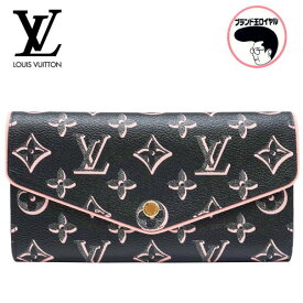 【中古】未使用品 LOUIS VUITTON ルイヴィトン ポルトフォイユ・サラNM フォールフォーユー M81477 ブラック ピンク 長財布 モノグラム