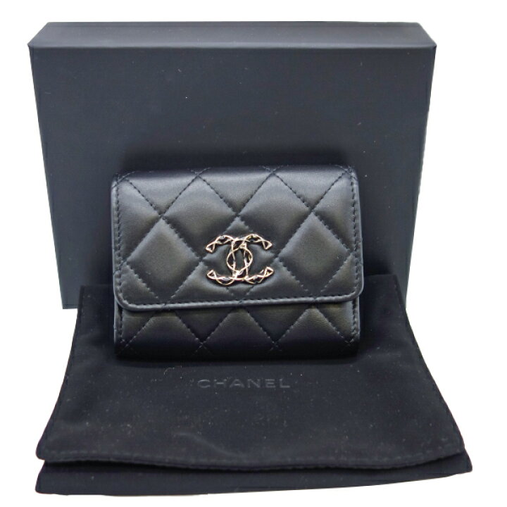 楽天市場】【中古】未使用品 CHANEL シャネル 三つ折り財布 コンパクト 