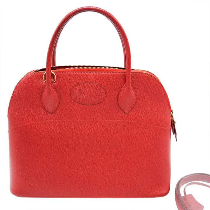 楽天市場】【中古】 HERMES エルメス ボリード31 赤×ゴールド金具 