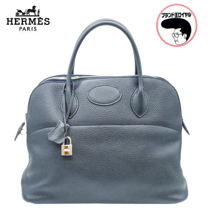 楽天市場】【中古】HERMES エルメス ボリード35 ネイビー×シルバー金具 