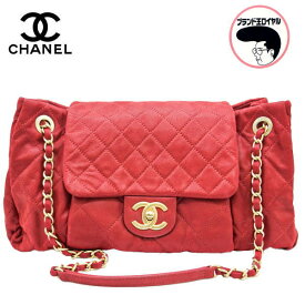 【中古】CHANEL シャネル マトラッセチェーンショルダーバッグ ターンロック RED　フェードレザー