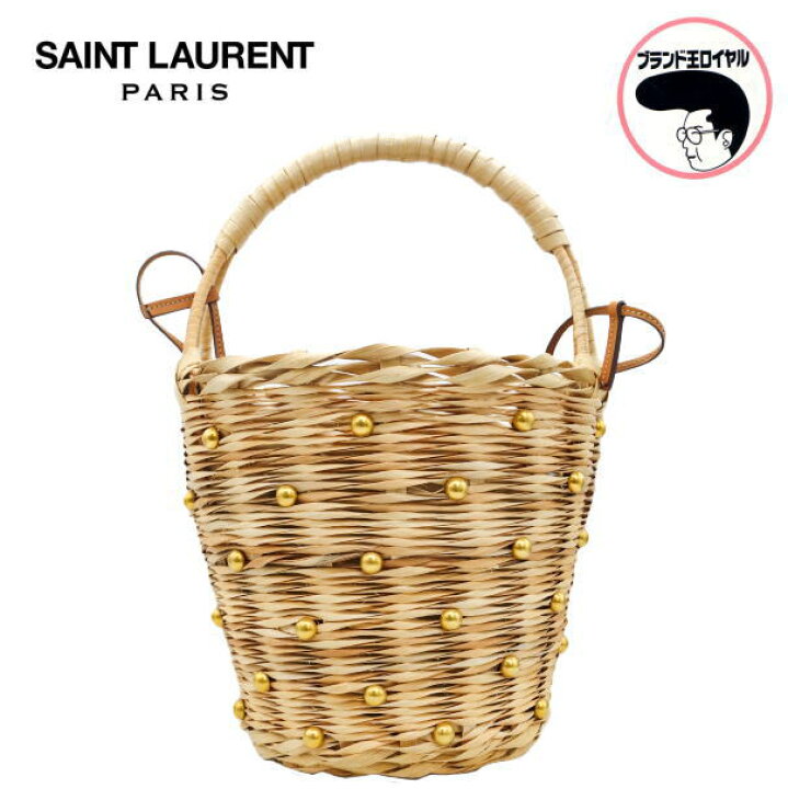 楽天市場】【中古】サンローラン YSL かごバッグ ストローハンドバッグ 