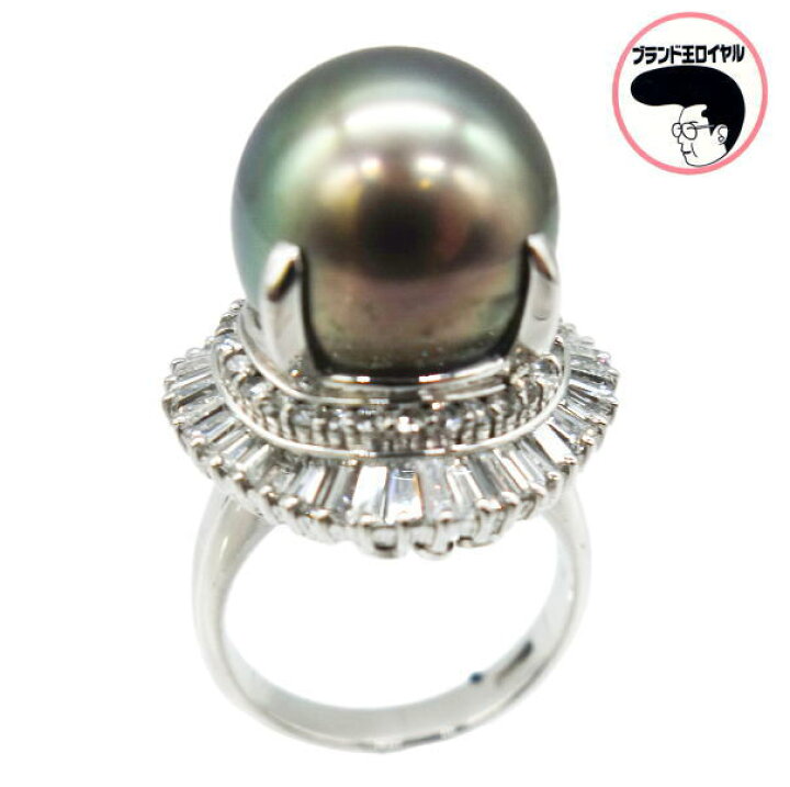 楽天市場】PT900 黒蝶リング ブラックパールリング ピーコック 12.5mm  