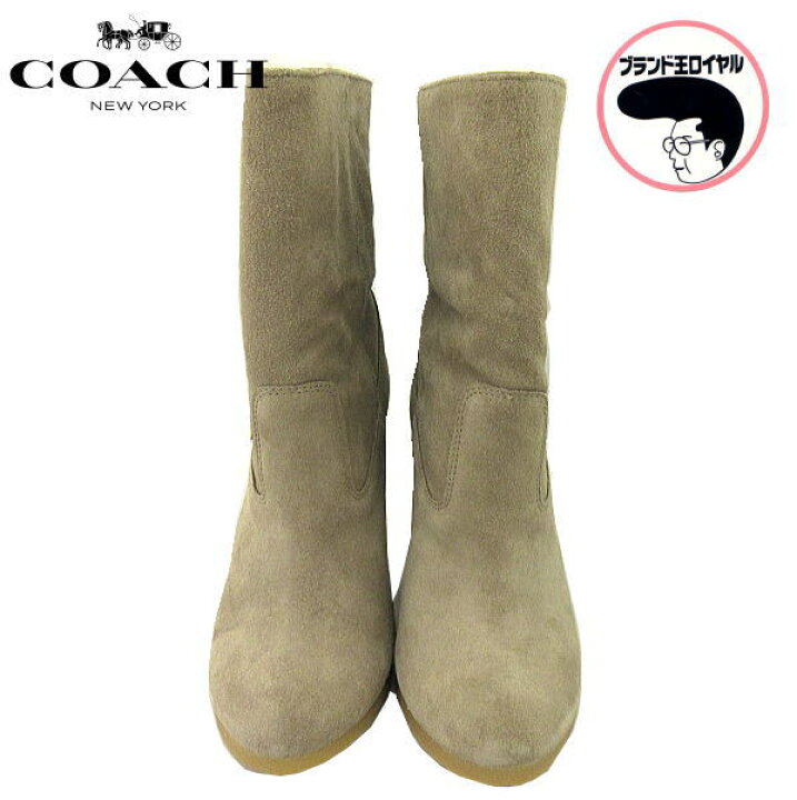 楽天市場】【中古】ほぼ未使用 COACH コーチ ムートンブーツ ベージュ 