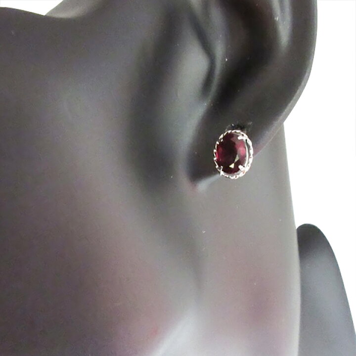 楽天市場】ガーネットピアス K18WG ホワイトゴールド 2.8ct レッド 