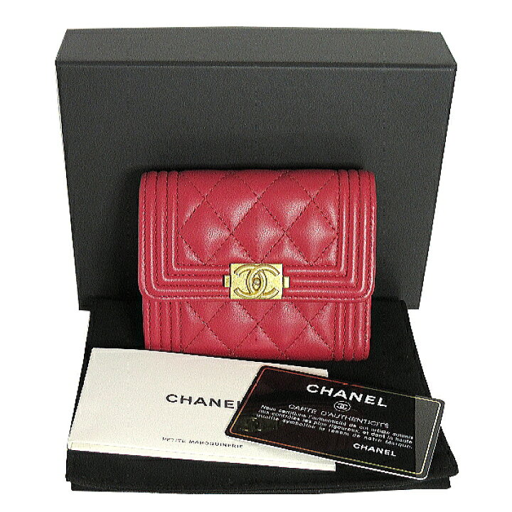 楽天市場】【中古】未使用品 CHANEL シャネル ボーイシャネル 三つ折り 
