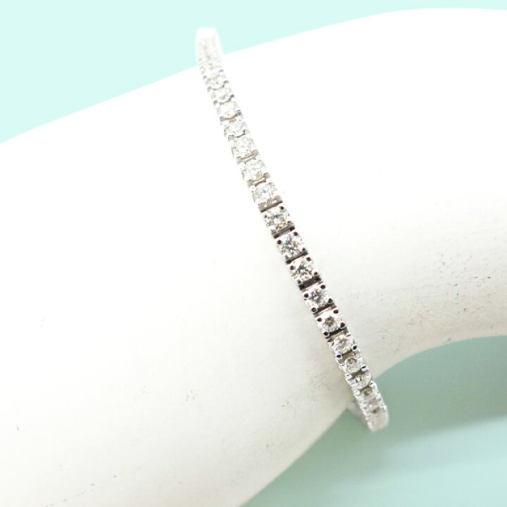 楽天市場】K18WG テニスブレス 3.5ct ダイヤモンドブレスレット 