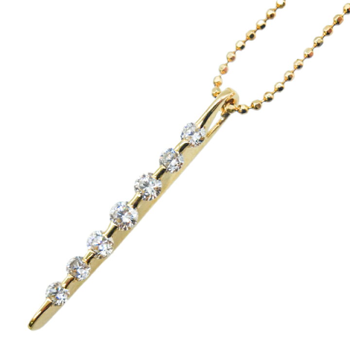 楽天市場】K18 ダイヤネックレス 0.56ct ダイヤモンド イエロー  
