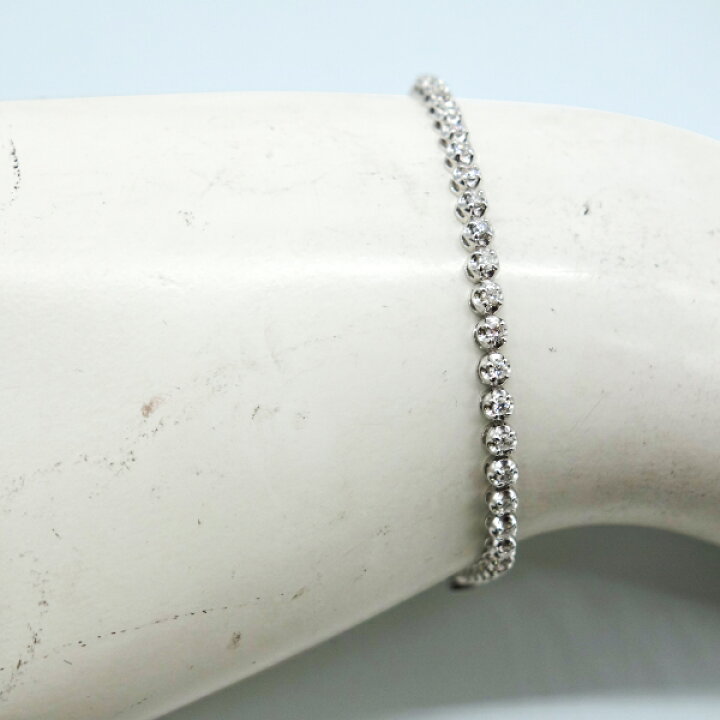 楽天市場】K18WG テニスブレス 1ct ダイヤモンドブレスレット ホワイト 