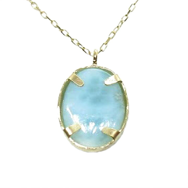 楽天市場】ラリマーネックレス K18YG イエローゴールド larimar 一粒  