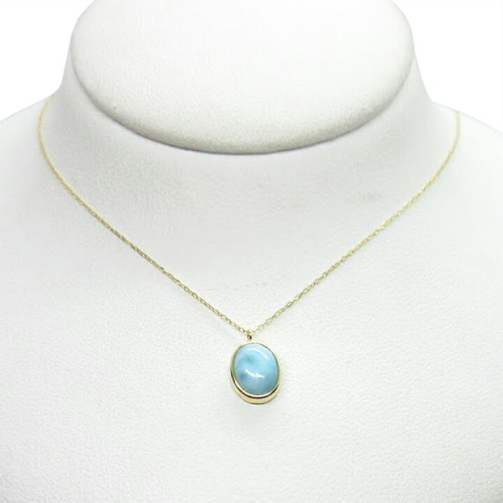 楽天市場】ラリマーネックレス K18YG イエローゴールド larimar 一粒  