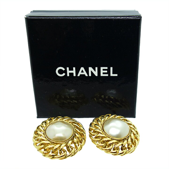 楽天市場】【中古】CHANEL シャネル イヤリング ゴールド パール  