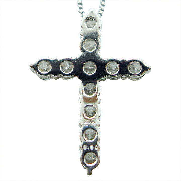 楽天市場】ダイヤモンド クロスネックレス 0.500ct Pt850/Pt900  