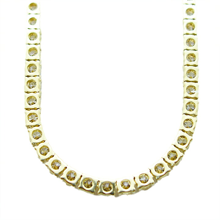 楽天市場】ダイヤモンド テニスネックレス 10.00ct K18YG イエロー 