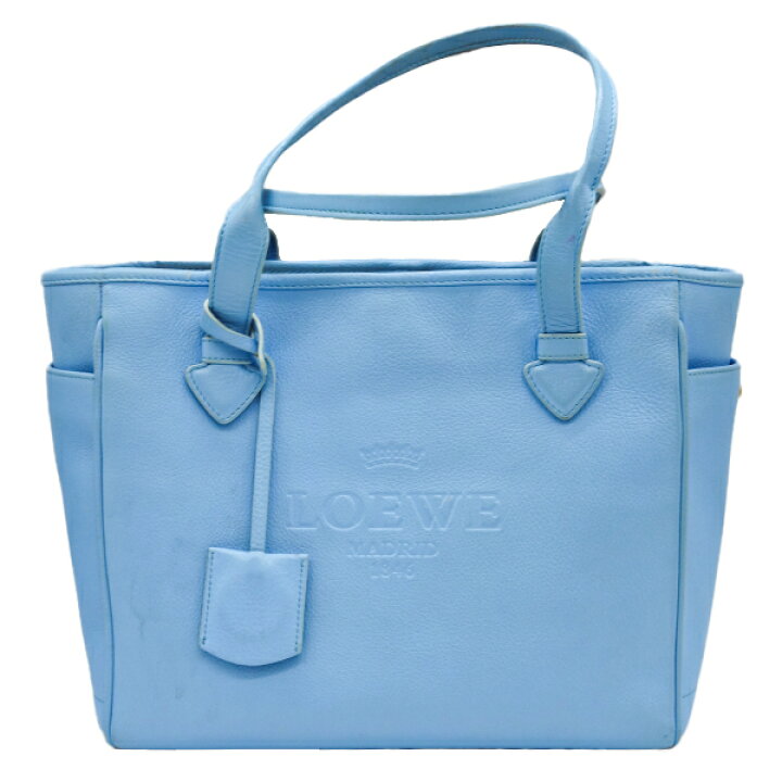 楽天市場】LOEWE ロエベ ヘリテージトート バッグ ブルー レザー 