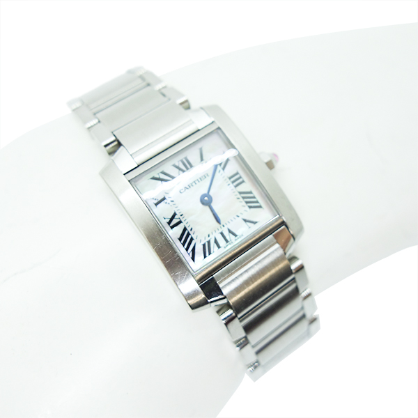 カルティエ　Cartier　タンクフランセーズSM　ピンクシェル　レディース　ステンレス　QZ　腕時計　【中古】 | ブランド王ロイヤル
