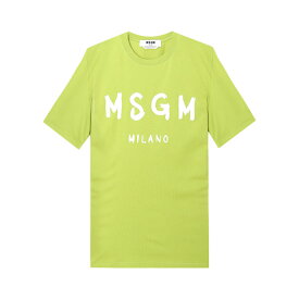 MSGM エムエスジーエム ロゴTシャツ メンズ ライム 2013240mm510